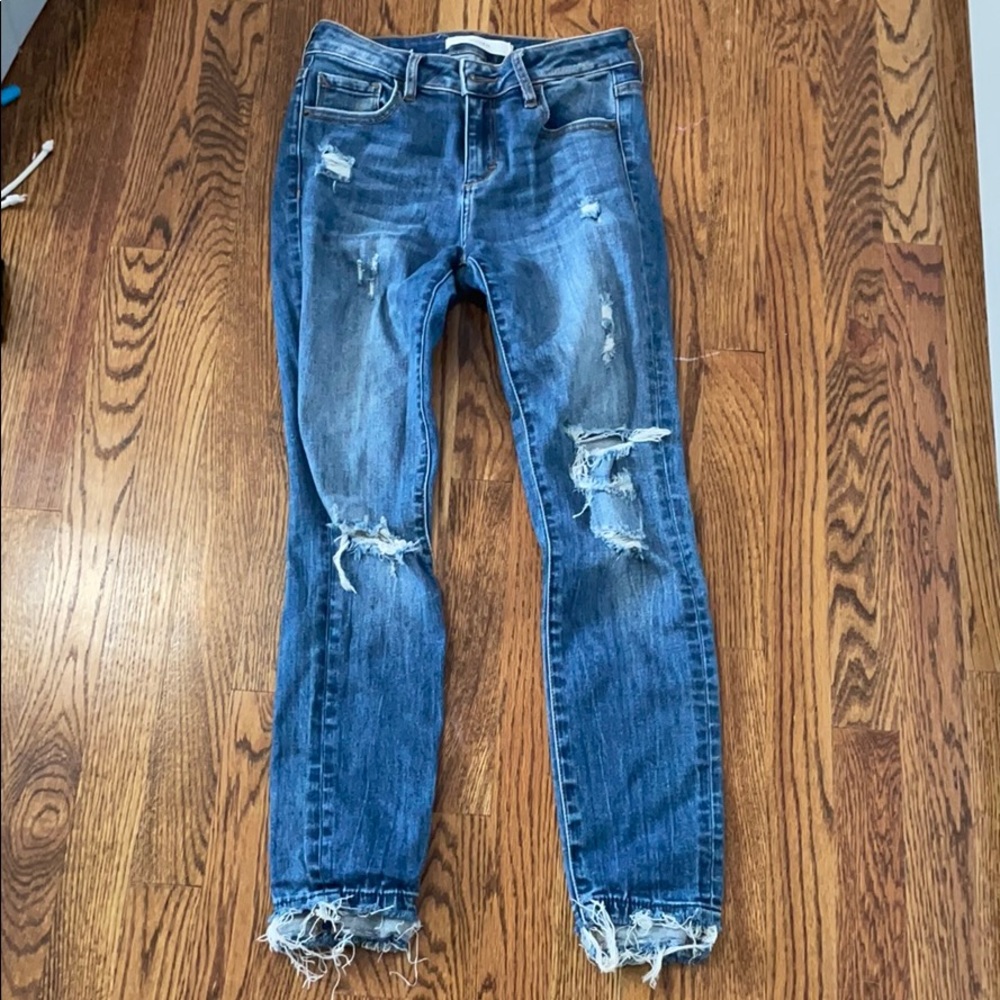 High Waisted Ripped Skinny Jeans - Picture 2 of 5
